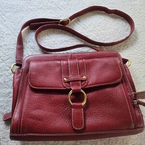 Giani Birnini Genuine Leather Crossbody Red Purse Bag